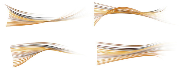 Abstract Gold and Red Swirling Lines: Dynamic Energy Background Design Set