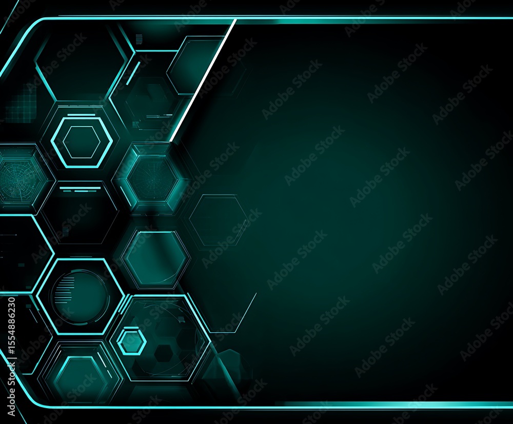Aufkleber abstract futuristic hexagonal digital interface background