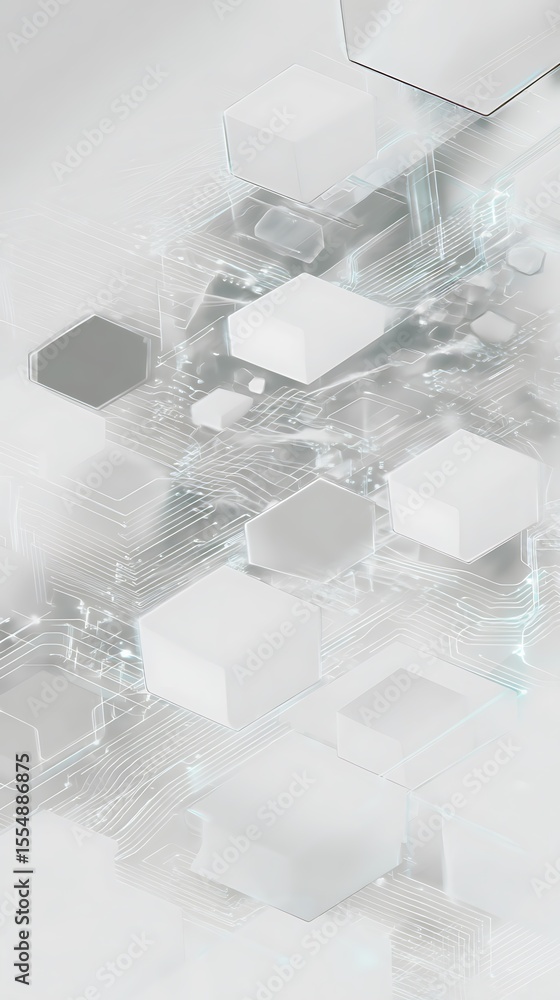 Aufkleber abstract data blocks in white matrix