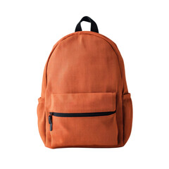 Stylish Orange Backpack for School and Travel, Perfect for Students and Adventurers Seeking Practicality and Trendy Design Transparent background or png
