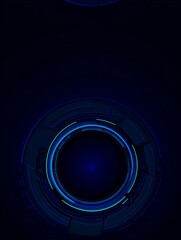 Futuristic dark background with blue circle