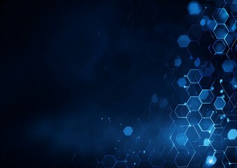 Abstract dark blue hexagonal network background
