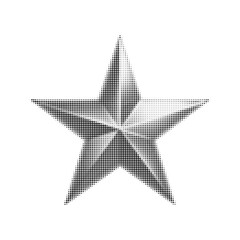 Halftone star vector illustration featuring a stylish monochrome design. Perfect for modern graphic projects, digital art, and retro-themed content. Ideal for trendy visual communication.