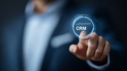 Obraz premium CRM System Technology for Business Growth and Customer Engagement