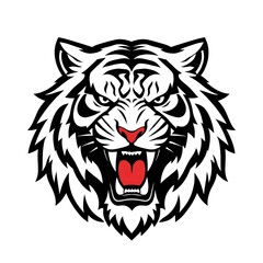 illustrasion tiger head mascot simple logo