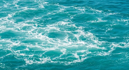 Ocean Water Texture with Foam and Turquoise Color