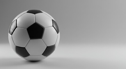 Soccer Ball Still Life on a Simple Background for Sports or Recreation