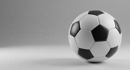 Soccer Ball Close-up on Gray Background for Sports