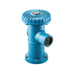 Bright Blue Fire Hydrant for Urban Safety in Modern Cities, Featuring Robust Design and Durable Material Transparent background or png