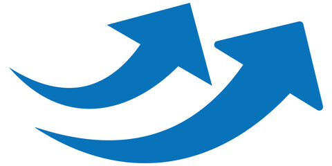 blue curve arrow icon on transparent background. flat style. arrow icon for your web site design, logo, app, UI. curve arrow sign.