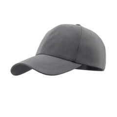 Gray Baseball Cap on Transparent Background for Casual Fashion and Sports Applications Transparent background or png