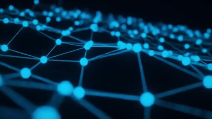 Blue network connection abstract background animation technology and science concept - Powered by Adobe