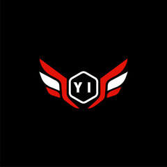 YI Initials Vektor Stok Otomotif Logo Design