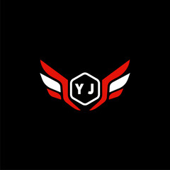 YJ Initials Vektor Stok Otomotif Logo Design