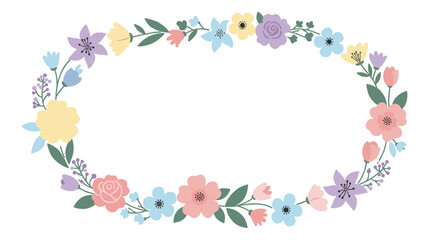 Floral frame vector illustration for spring design in flat style
