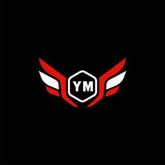YM Initials Vektor Stok Otomotif Logo Design