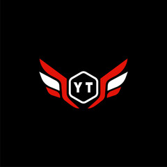YT Initials Vektor Stok Otomotif Logo Design
