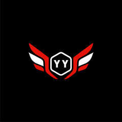 YY Initials Vektor Stok Otomotif Logo Design