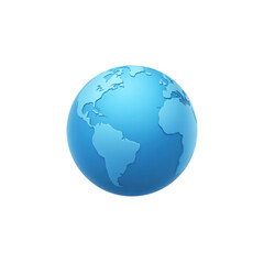 Fototapeta premium Detailed 3D Rendering of Earth with Blue Oceans and Visible Continents for Global Awareness and Environmental Themes Transparent background or png