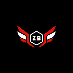 ZB Initials Vektor Stok Otomotif Logo Design