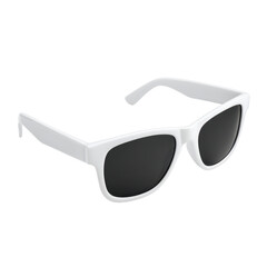 Stylish white sunglasses with dark lenses perfect for summer outdoor activities and fashion accessories Transparent background or png