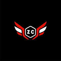 ZC Initials Vektor Stok Otomotif Logo Design