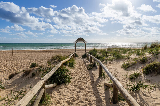 Zahara de los Atunes beach empty of tourists during the Easter holidays