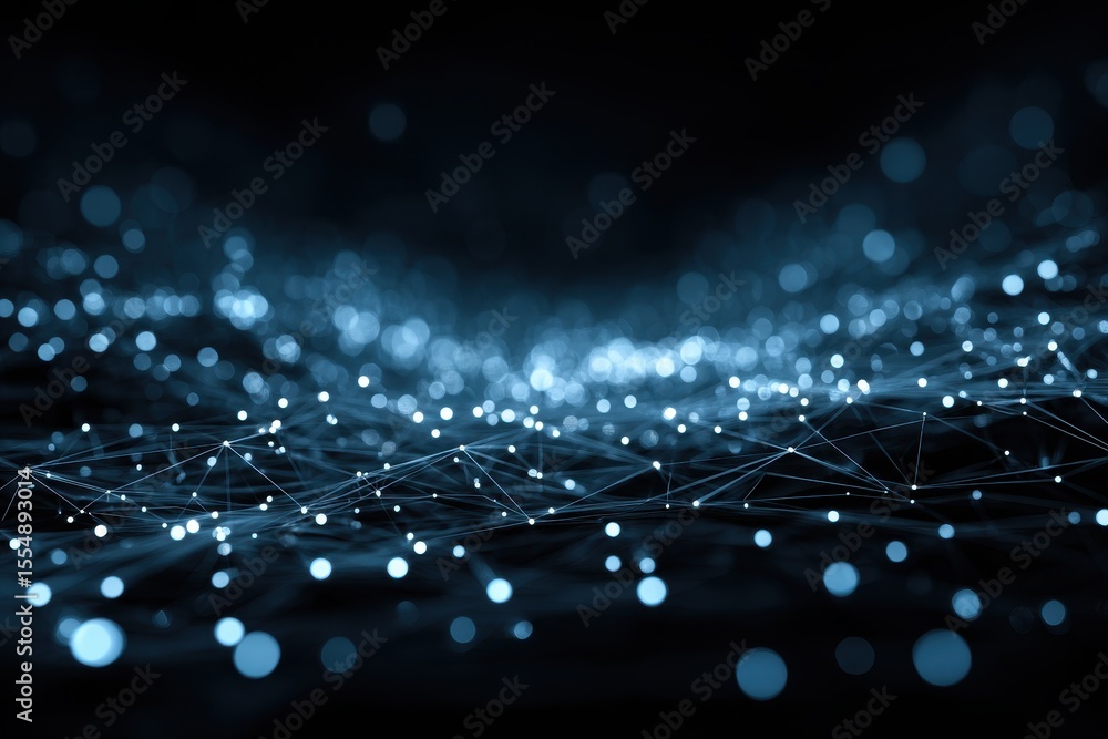 Poster blue network data flow abstract background