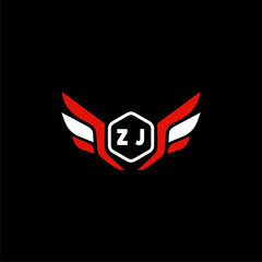 ZJ Initials Vektor Stok Otomotif Logo Design