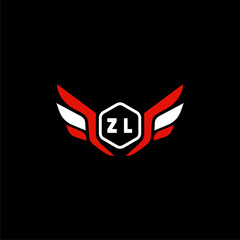 ZL Initials Vektor Stok Otomotif Logo Design