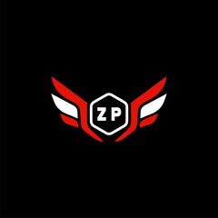 ZP Initials Vektor Stok Otomotif Logo Design