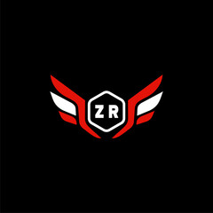 ZR Initials Vektor Stok Otomotif Logo Design