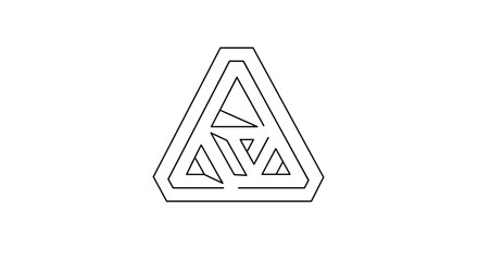 Geometric triangle vector illustration for modern design and print in line style