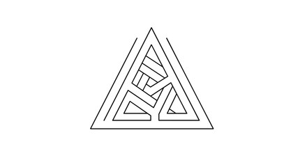 Geometric maze triangle line vector illustration for logo or pattern design