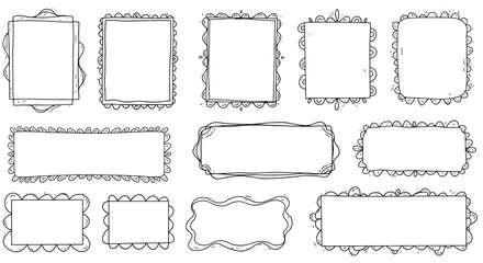 Decorative frames collection vector illustration for design projects and cards in hand drawn style
