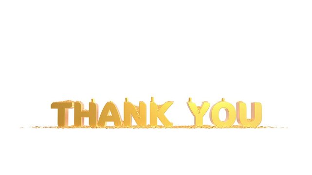 thank you phrase with confetti projections above
