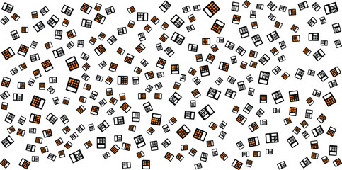 Abstract Pattern of Calculators on White Background.