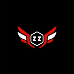 ZZ Initials Vektor Stok Otomotif Logo Design