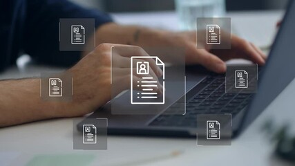 CV resume and choosing perfect person to hire. HR concept on virtual screen. - Powered by Adobe