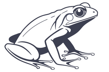 Frog Silhouette Line Drawing