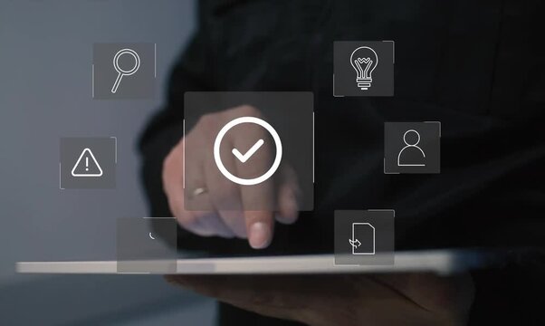 Standard quality control certification assurance concept, checkbox icon of guarantee	