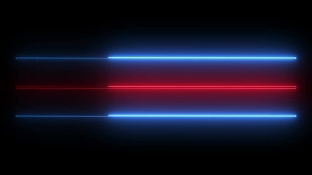 Abstract basically colorful neon lines moving background 4k animation. neon line Black background. Glowing neon horizontal line with black background. Seamless loop animation of glowing neon lines.
