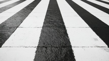 Obraz premium Striped surface black and white lines, textured close-up