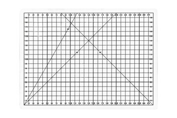 A white cutting mat with a white grid is isolated on transparent background.