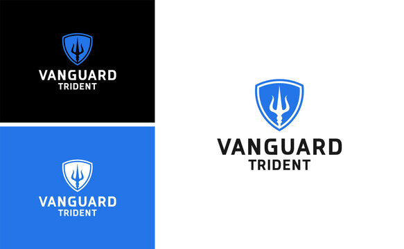 vanguard trident logo . security safe defense logo vector.triton concept branding - Powered by Adobe
