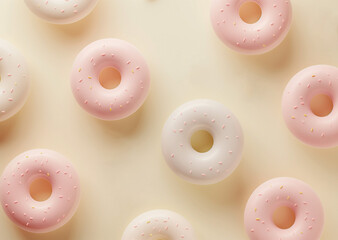 Minimalist Pastel Donuts Pattern