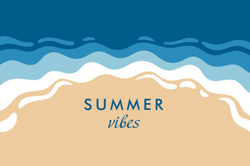 Waves summer background. Vector illustration.