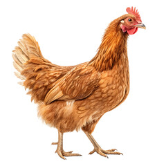Fototapeta premium Detailed illustration of a brown hen with a transparent background, perfect for educational materials or adding a touch of farm life to designs.