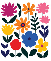 bouquet of flowers, with a minimalist and abstract style.
