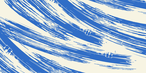 Grainy blue bold brush stroke with spray texture. Hand drawn distress damaged edge vintage template, banner. Grainy bold brush strokes texture with small dots